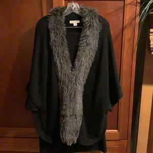 Worn 1 time! Coldwater Creek 2 piece faux fur sweater cape/skirt set.